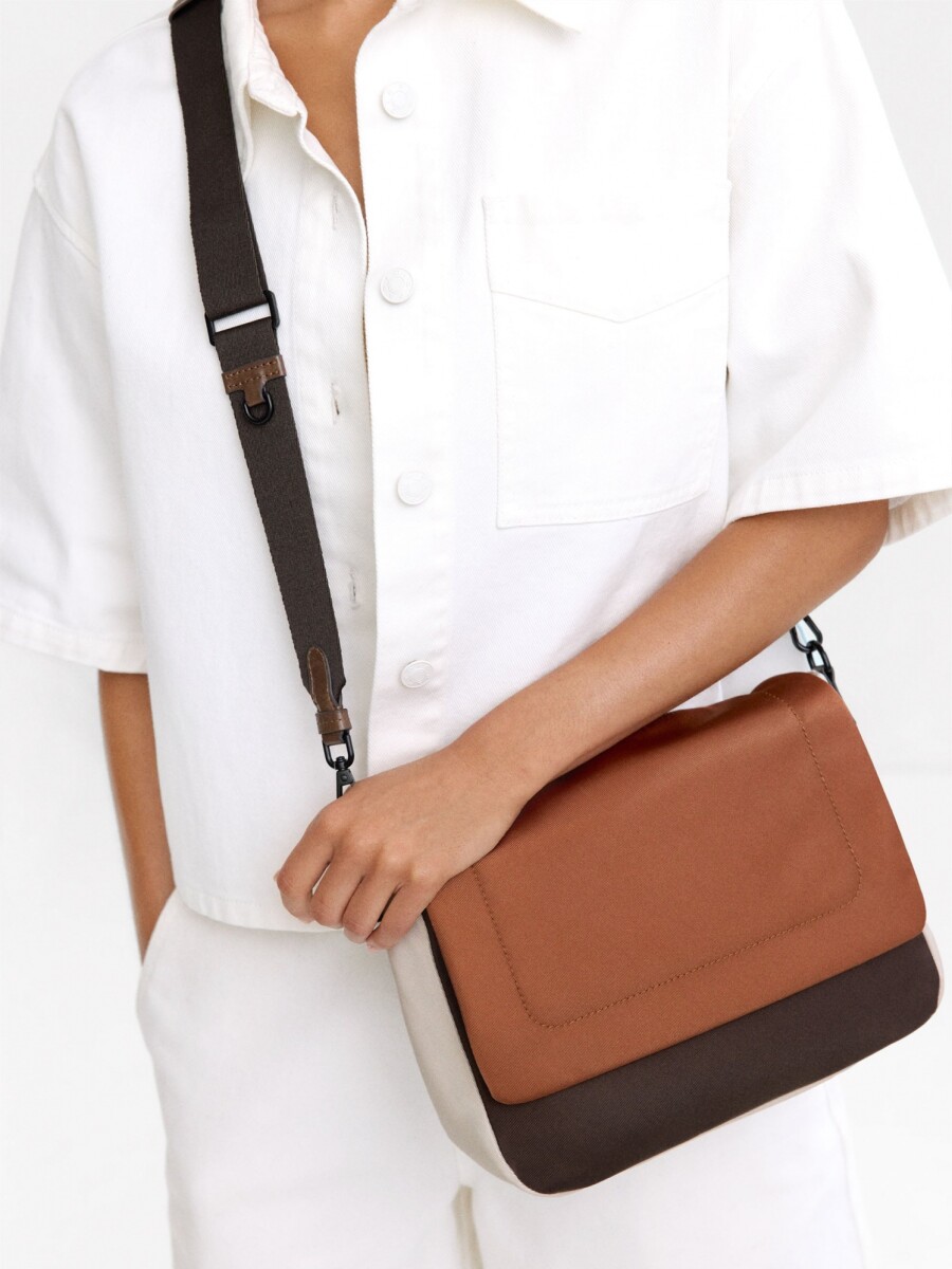 Bolso Bandolera Color Block naranja