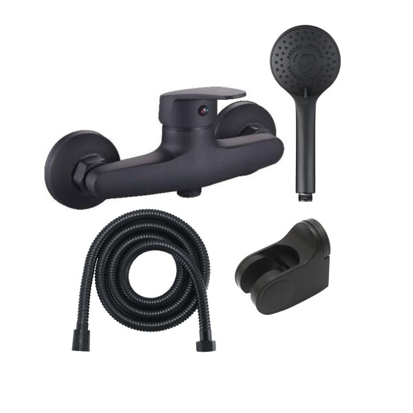 Kit Monocomando de Ducha sin Transferencia Negro Wico Kit Monocomando De Ducha Sin Transferencia Negro Wico