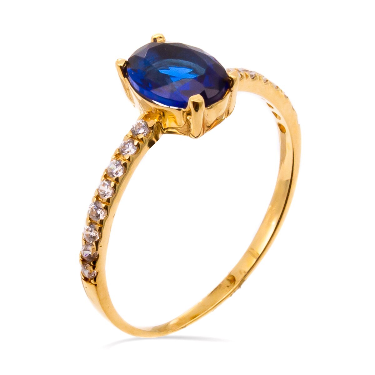 Anillo de oro 18 ktes con circonias. 