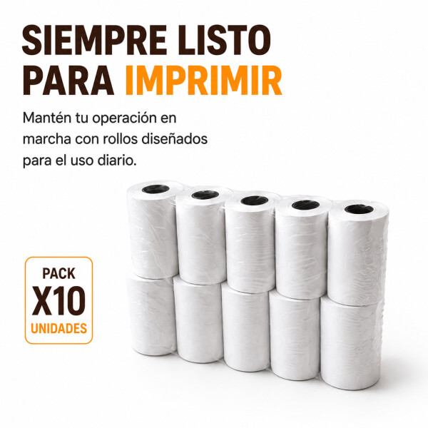 Rollo De Papel Térmico Para POS Impresora 57x40 mm Pack X30 Blanco 1