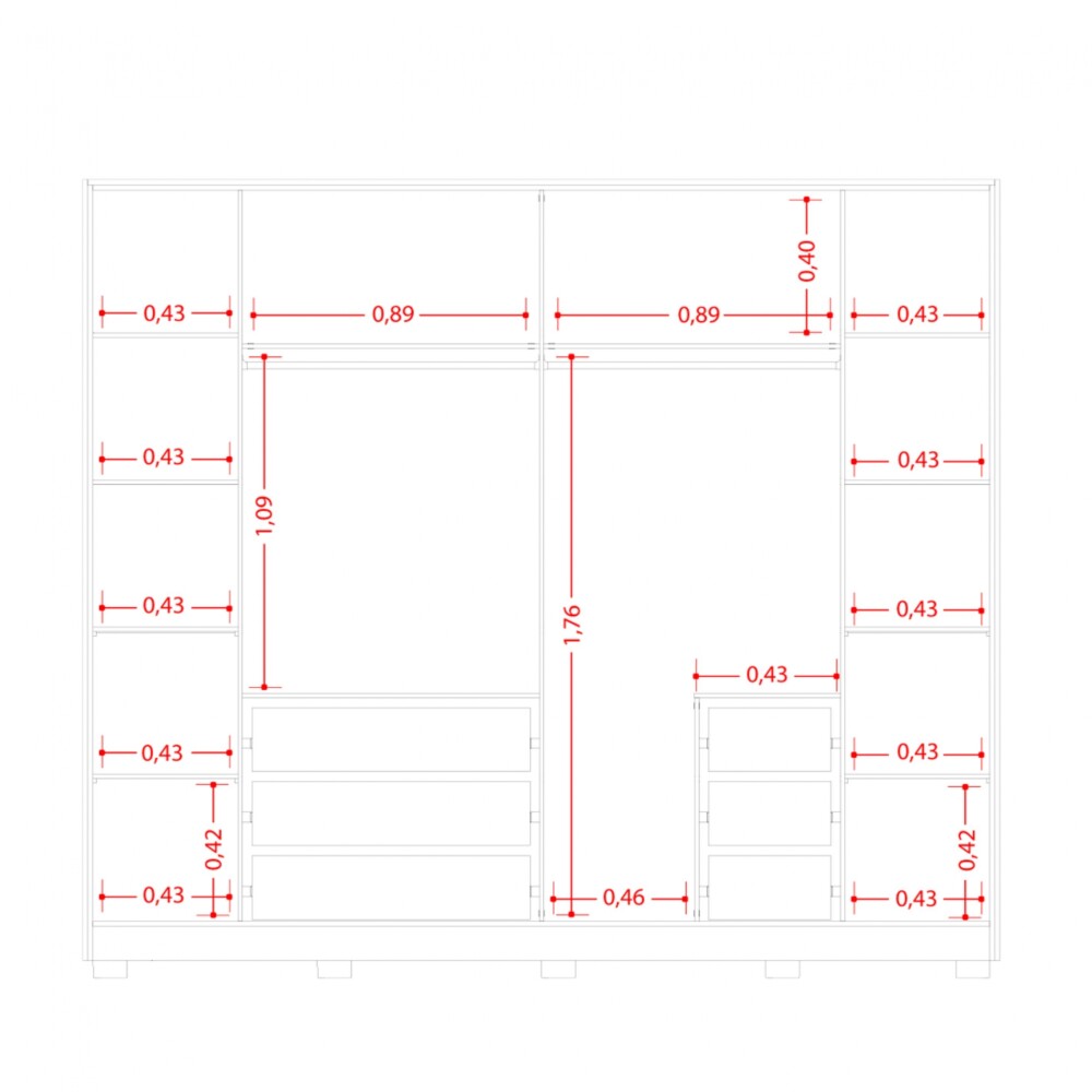 Ropero 6 puertas 6 Cajones - Deville - Infinite Ropero 6 puertas 6 Cajones - Deville - Infinite