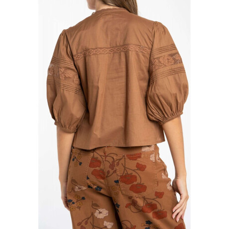Blusa Boho Lino Chocolate