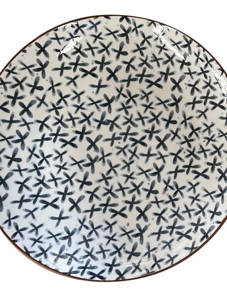 PLATO DE MESA 27x3CM CRUCES AZUL PLATO DE MESA 27x3CM CRUCES AZUL