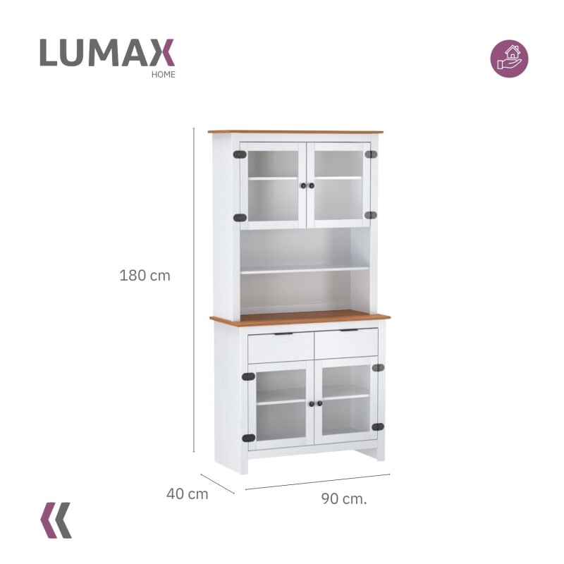 Cristalero Aparador Vajillero Lumax 4 Puertas Vidrio 2 Cajones Cristalero Aparador Vajillero Lumax 4 Puertas Vidrio 2 Cajones