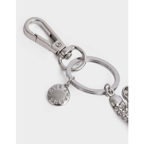 Llavero Y Charm Teddy Strass Plateado