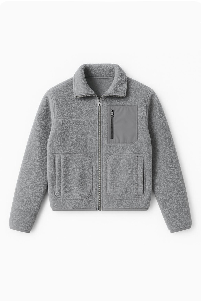 Campera en sherpa - Gris 