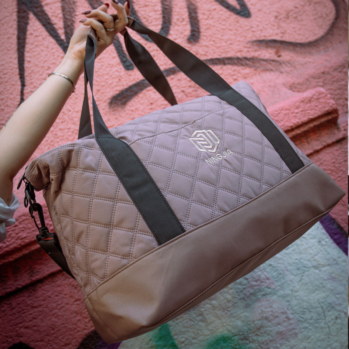 Cartera bolso capitoneado - Beige 