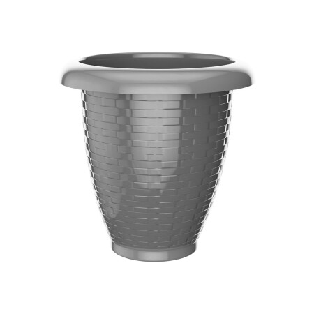 MACETA REDONDA RATTAN 11 LITROS GRIS