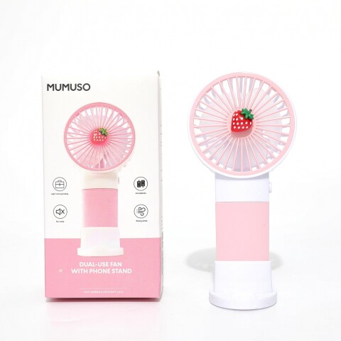 STRAWBERRY DUAL-USE FAN WITH PHONE STAND STRAWBERRY DUAL-USE FAN WITH PHONE STAND