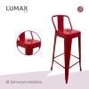 Taburete Tolix en metal con respaldo Rojo