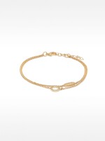Pulsera Doble De Aros Con Circonitas dorado
