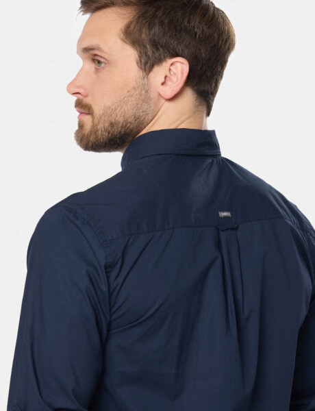CAMISA LISA DE ALGODÓN Azul