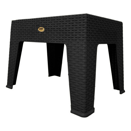 Mesa Ratona Auxiliar Jardín Patio Rattan Exterior UV Negro