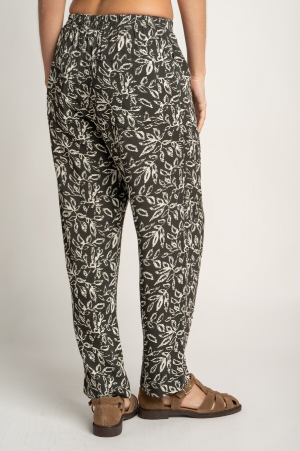 Pantalón Estampado Negro