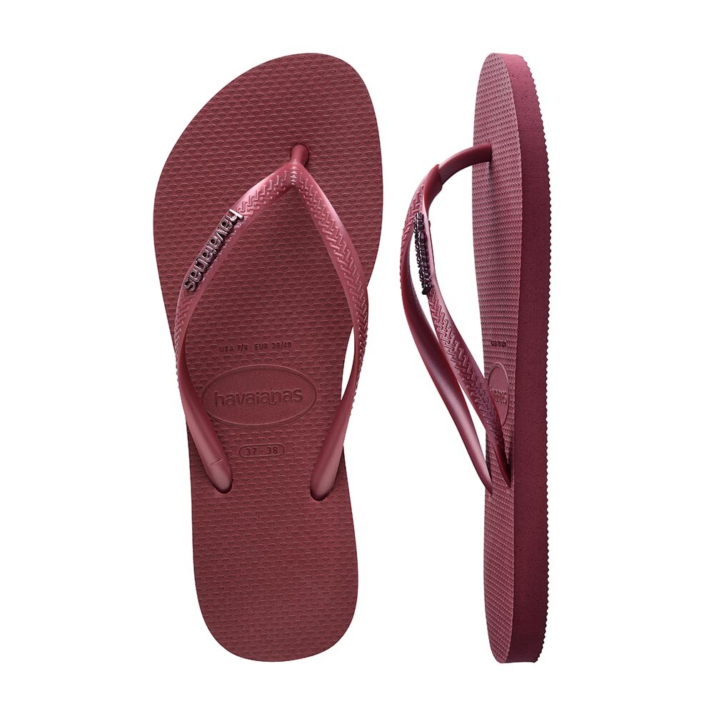 Sandalias Havaianas Slim Logo Metallic Mujer Amaranto