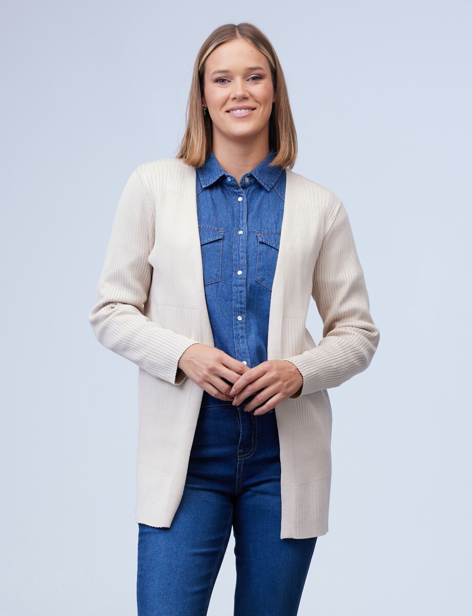 Cardigan Rib - Beige 