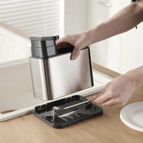 Dispensador Organizador de Mesada Cocina Acero inox Plateado