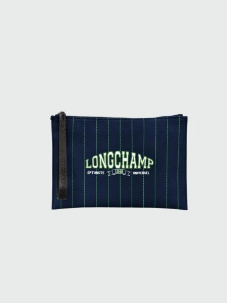Longchamp -Sobre plano de lona de algódón, ESSENTIAL Azul