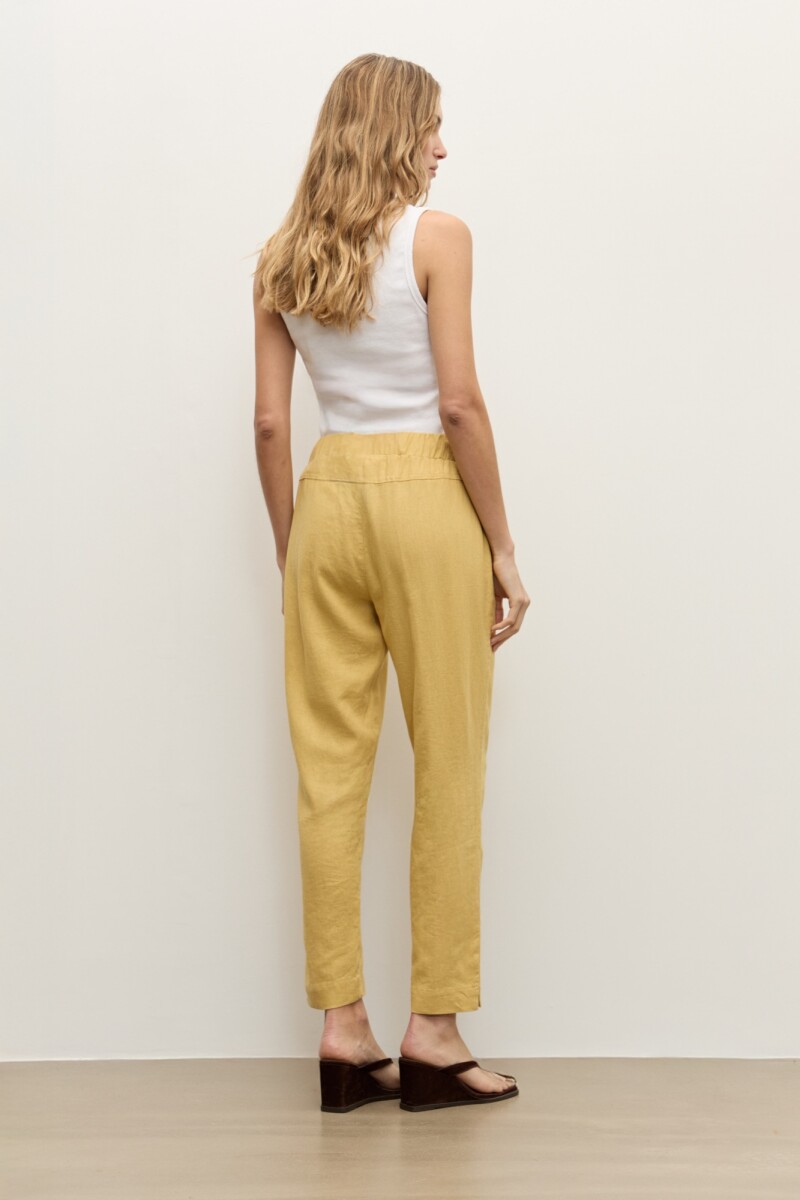 Pantalon pijama lino con vainillas maiz
