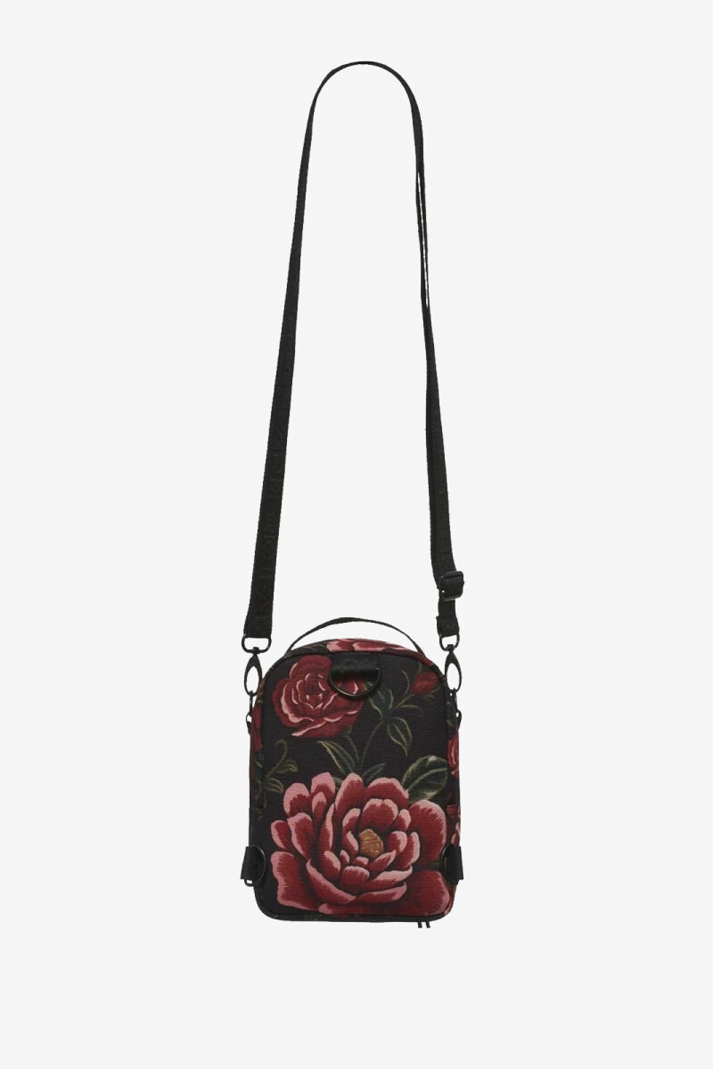 MOCHILA FLORES Negro