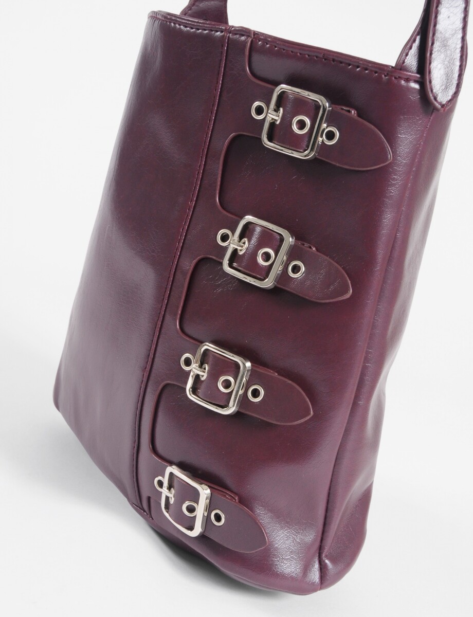 Cartera bandolera hebillas - bordo 