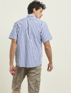 012530 CAMISA HARRINGTON LABEL Blanco/azul