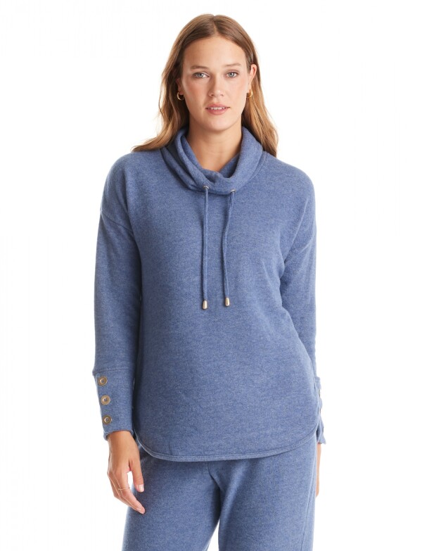 Buzo Soft Cuello Volcado AZUL