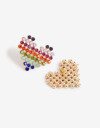 Aros Pasantes Color Aros Pasantes Corazón Strass - Combinacion Multicolor
