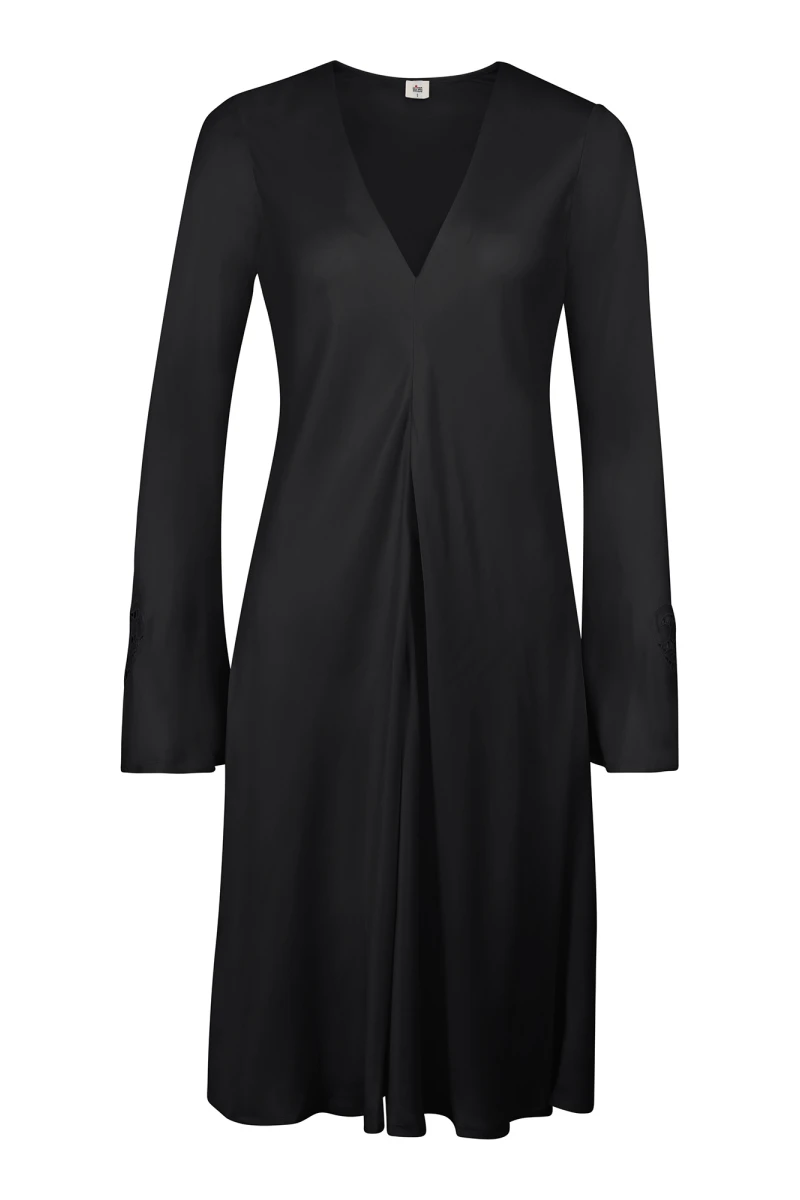 NICOLE V-NECK MIDI DRESS Negro