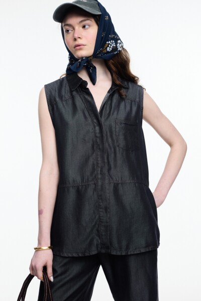 CAMISA SM LYOCELL Negro