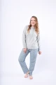 Pijama m/l Cartera Gris con Azul