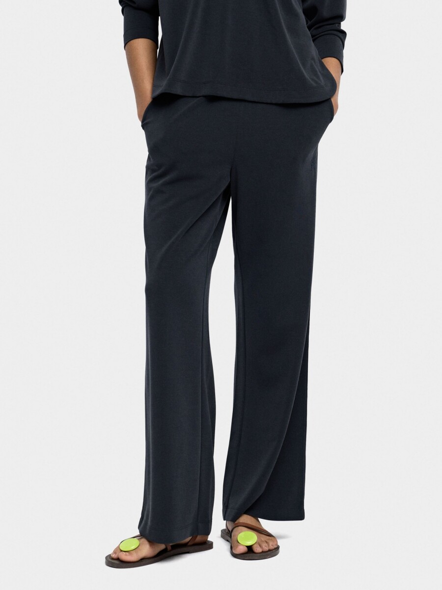 Pantalón Fluido Con Cintura Elástica Toque Suave gris