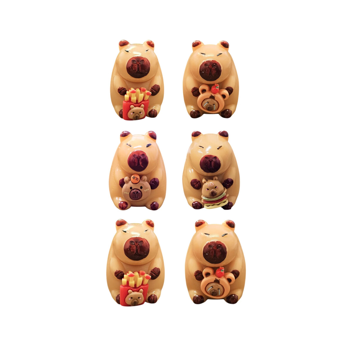 Mix x6 de squishys carpincho variado 