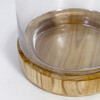 FRASCO DE VIDRIO C/BASE MADERA/TAPA 8.5X34CM Unica