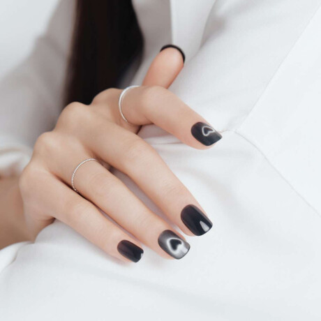 Uñas En Gel Listas (Press On) - Steady Black Steady Black