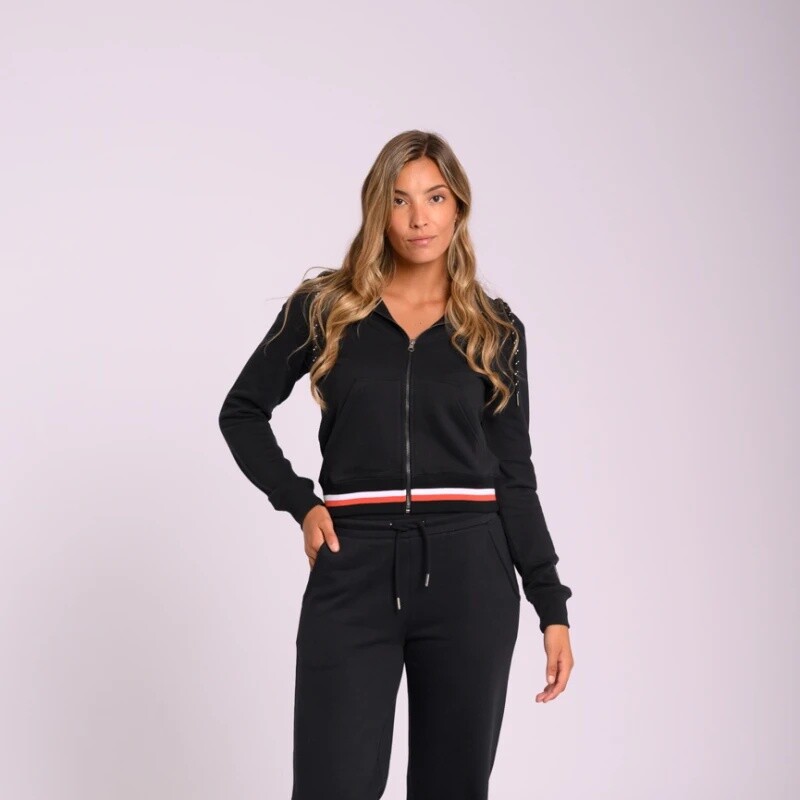 Pantalon Dama Alg.C/Felpa Ancho Canva XS-XL Negro