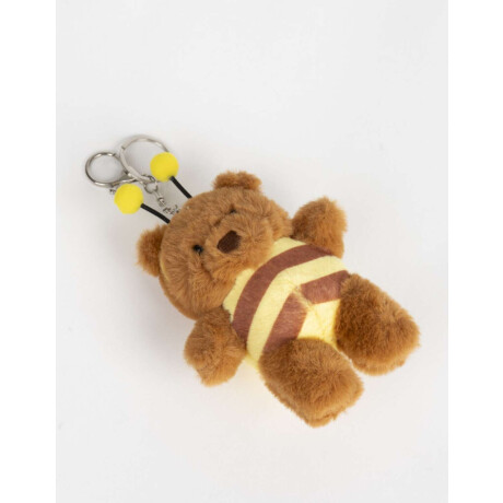Llavero Y Charm De Peluche De Osito Abeja Marron Medio