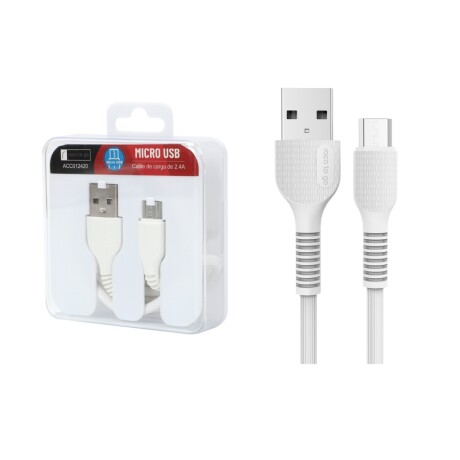 Cable De Datos Roca To Go Usb A A Microusb 100Cm 2.4A Ub BLANCO