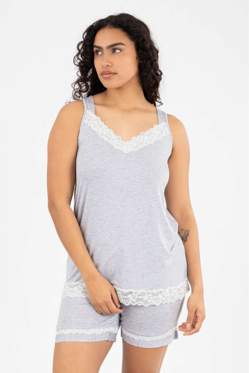 Solange pijama melange lt blue - Celeste 