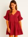 Vestido Kaleu Bordeaux Claro