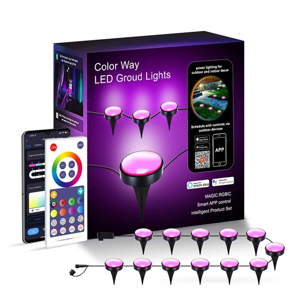 Luces R Gb Impermeable A Control Wi-fi Tuya Gl15 - TUYA SMART LUCES PARA JARDIN RGB GL15 