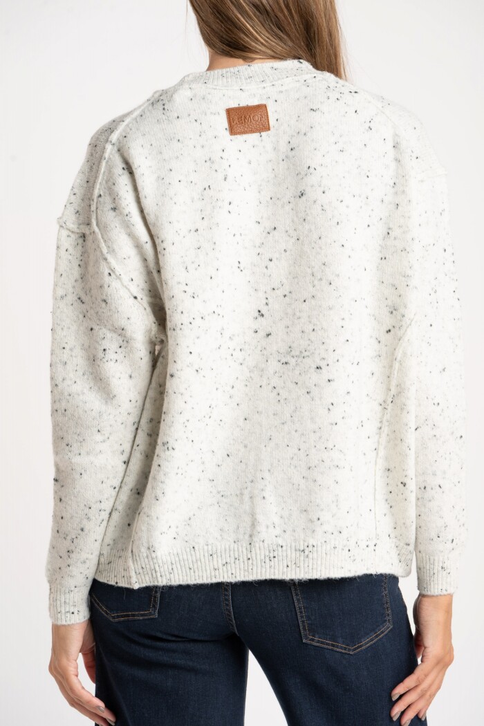 Sweater Bouttonne Gris Melange