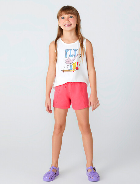 CONJUNTO DE NIÑA CON ESTAMPA BLANCO