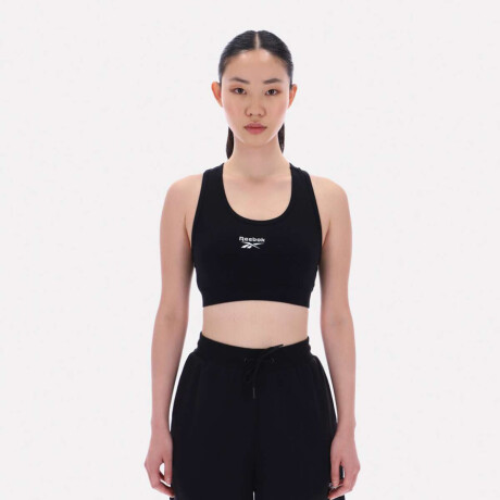 Piper scoop neck small logo bra top Negro