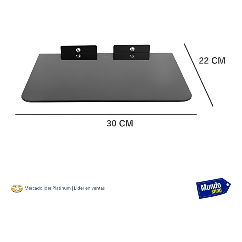 Soporte Canalera, Decodificador, Consola, Dvd Vidrio Negro