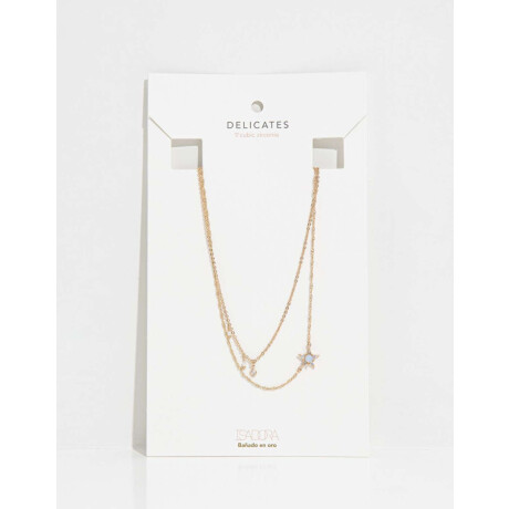 Collar Corto Con Cubic Zirconia Dorado