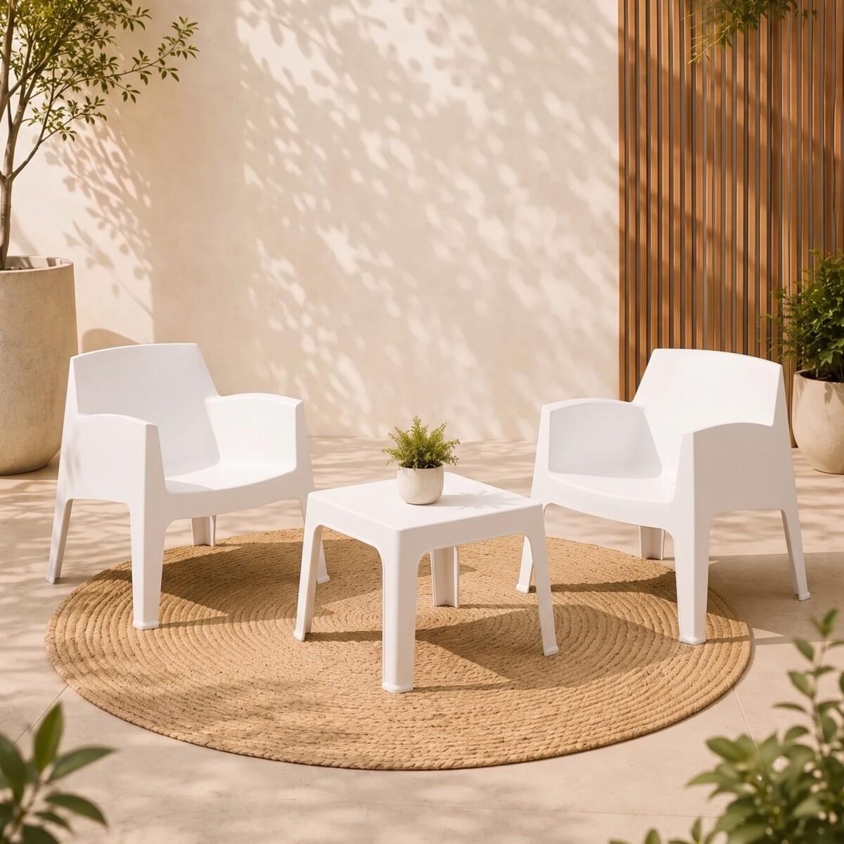 Set de Jardín Mesa + 2 sillas - Magna Master - Blanco 