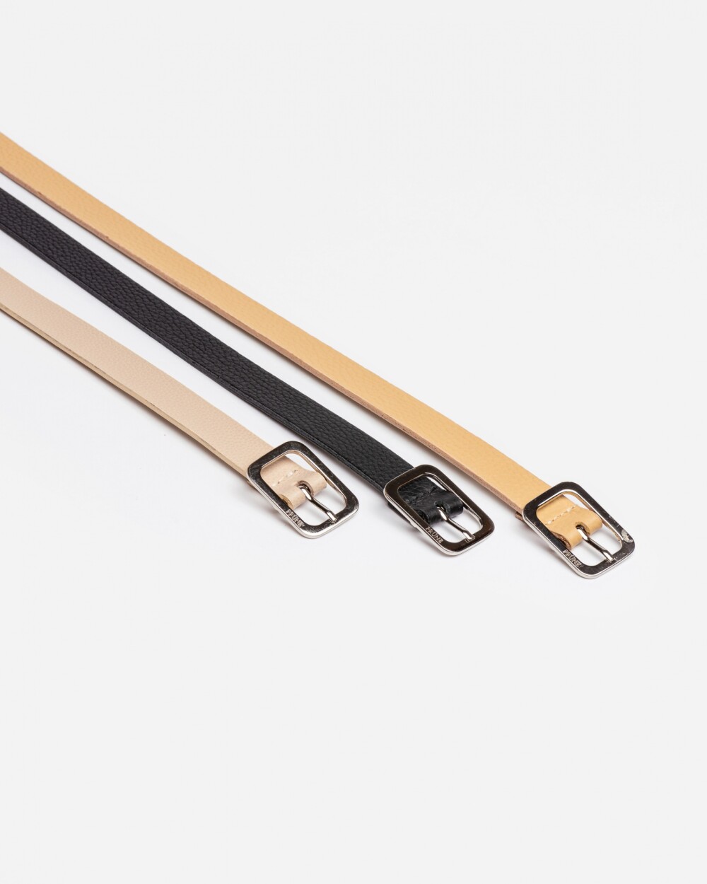 Cinturón Santorini en cuero graneado Negro