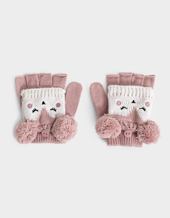 Guantes Infantiles Animalito Guantes Infantiles De Animalito - Rosa Claro