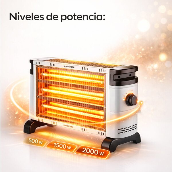 Estufa Kassel Turbo 5 Cuarzos 2000w ESTUFA KASSEL 5 CUARZOS BLANCA KS-QZT5
